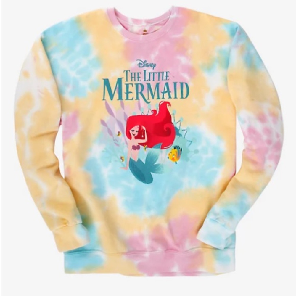 Disney The Little Mermaid Ariel Tie Dye Crewneck Sweatshirt BoxLunch Exclusive S